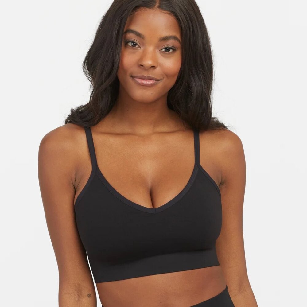 NWT Spanx Seamless Power EcoCare Bra Bralette, Womens XL, Very Black